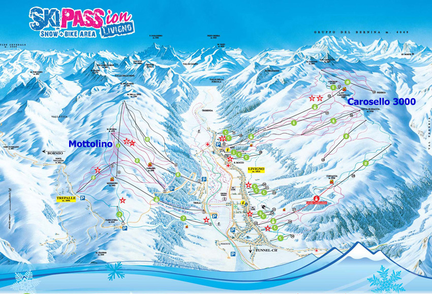 Mappa piste sci Livigno